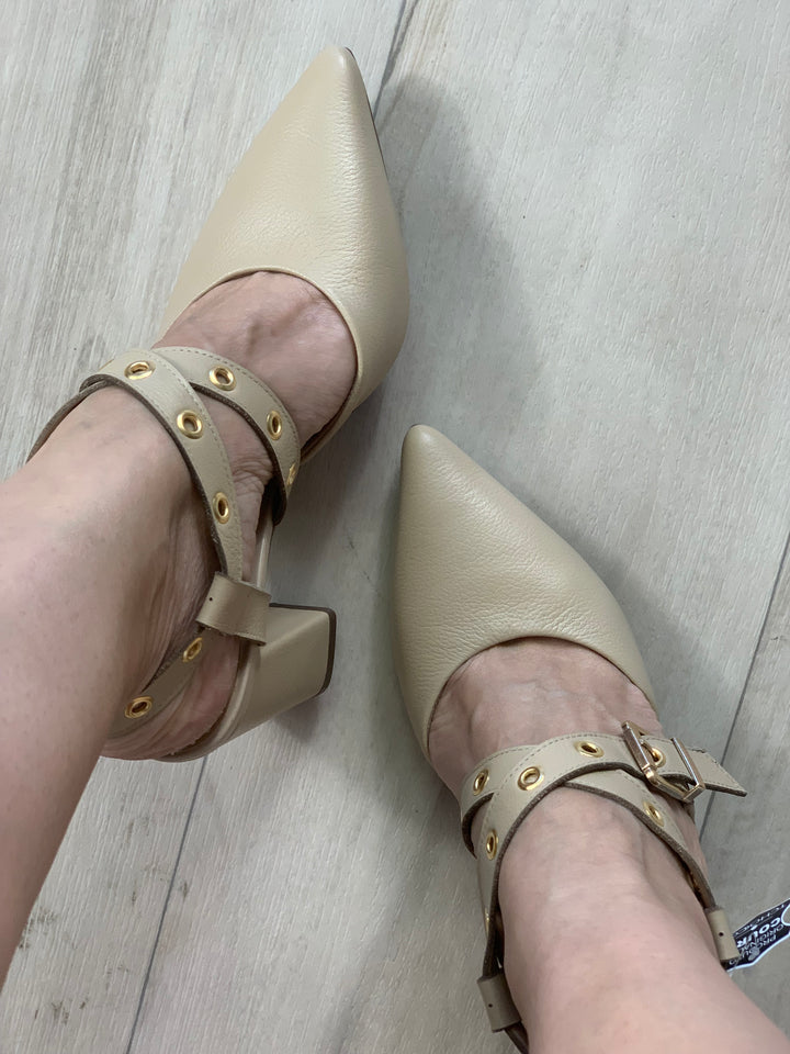 Tchocco 3" Nude Double Strap Block Heels