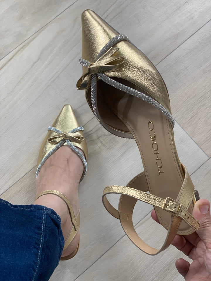 Tchocco Ouro Kitten Heels