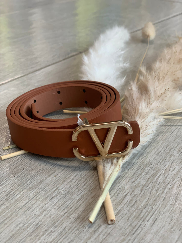 V Camel Skinny Belt