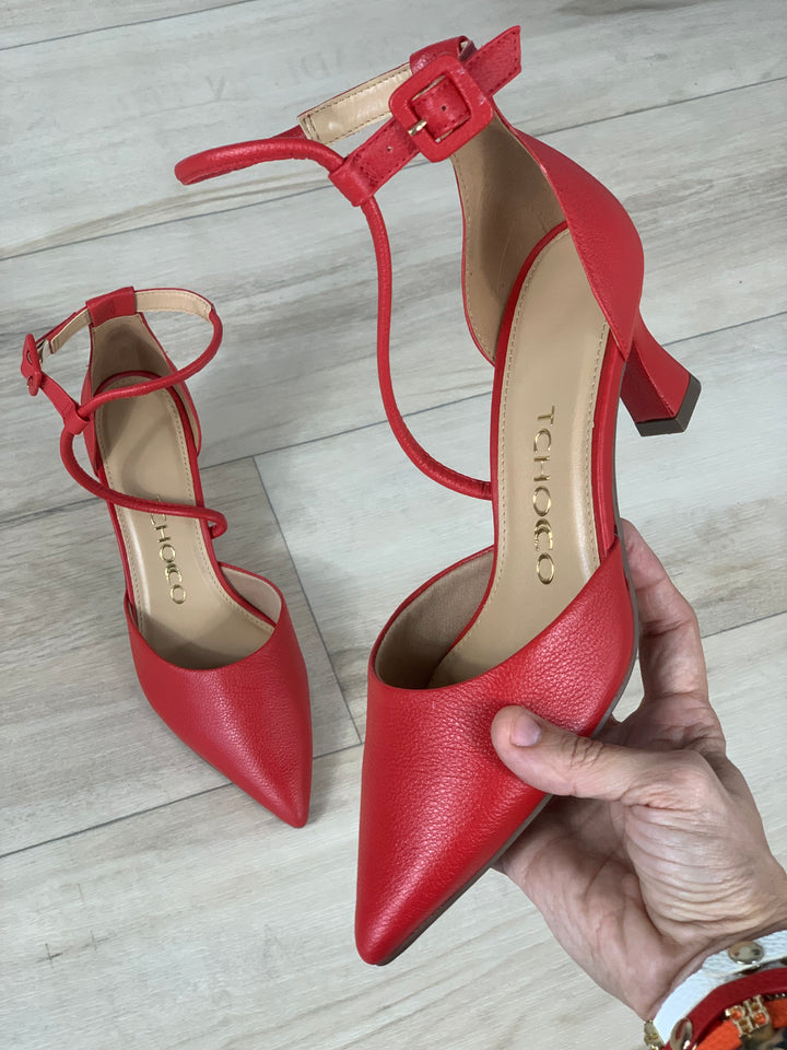 Tchocco Red Classic Heels