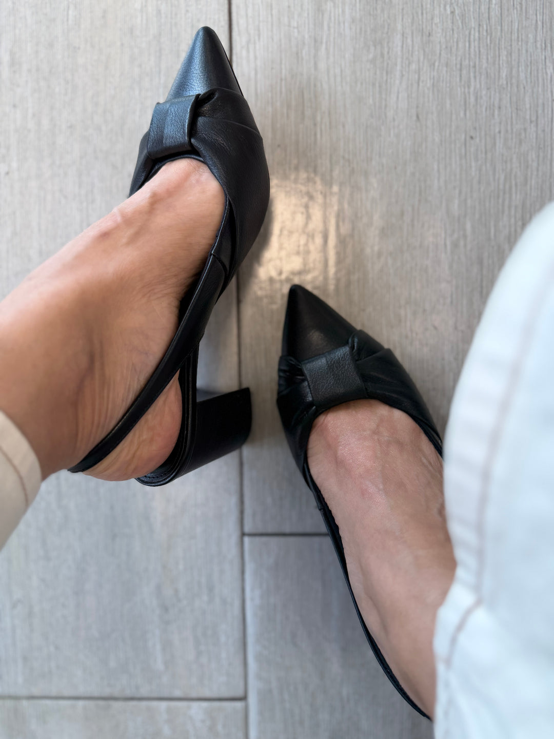 Tchocco Preto PT Slingback Block Heels