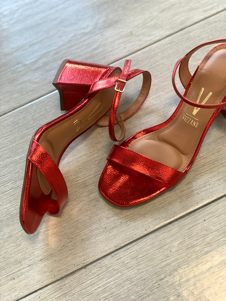 Vizzano 2” Red Square Heel Sandals
