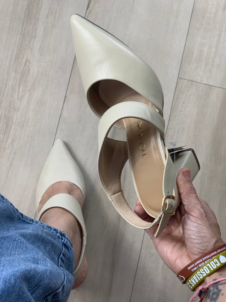 Tchocco 3" Creme Euro Block Heels