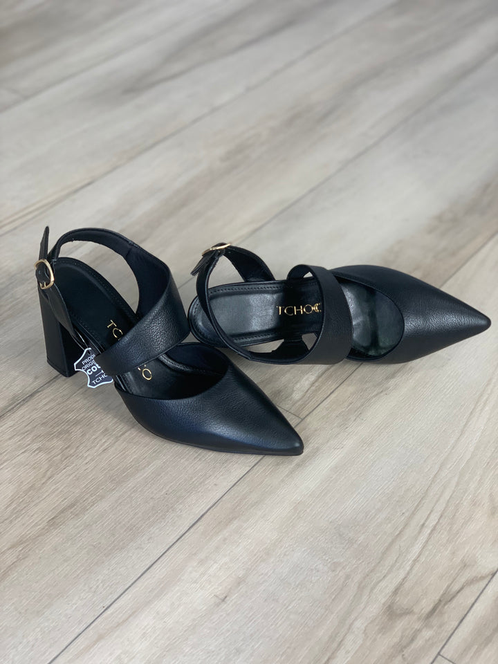 Tchocco 3" Preto Euro Block Heels