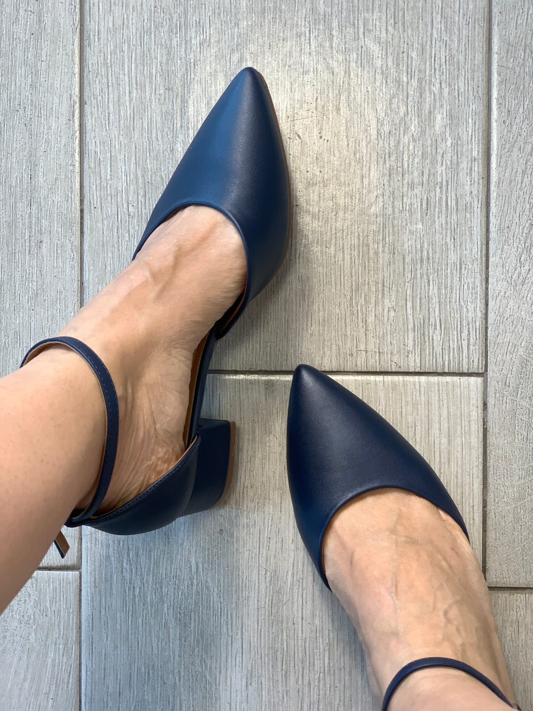 Vizzano Navy Strappy Square Heels