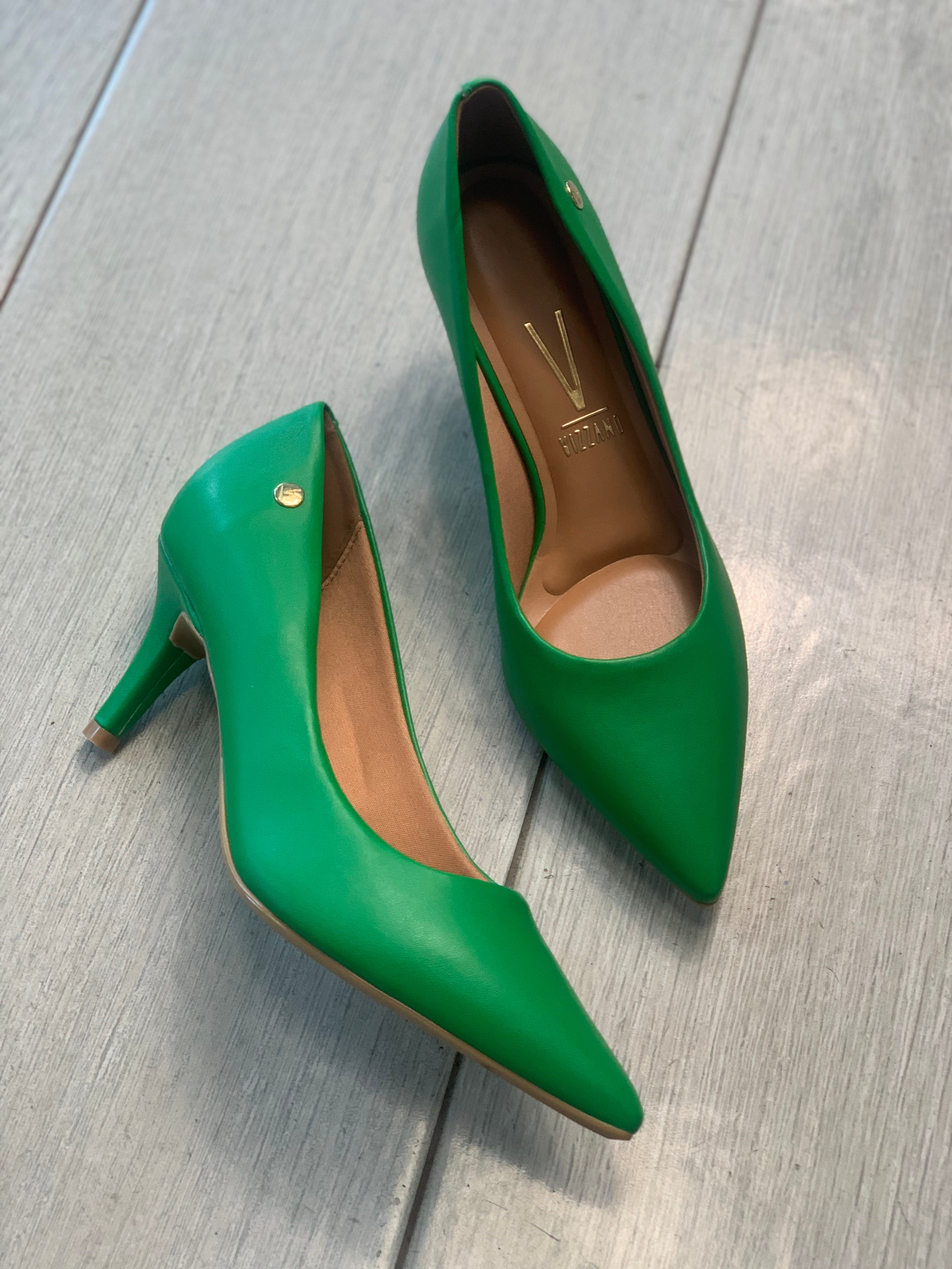 Scarpin verde vizzano shops