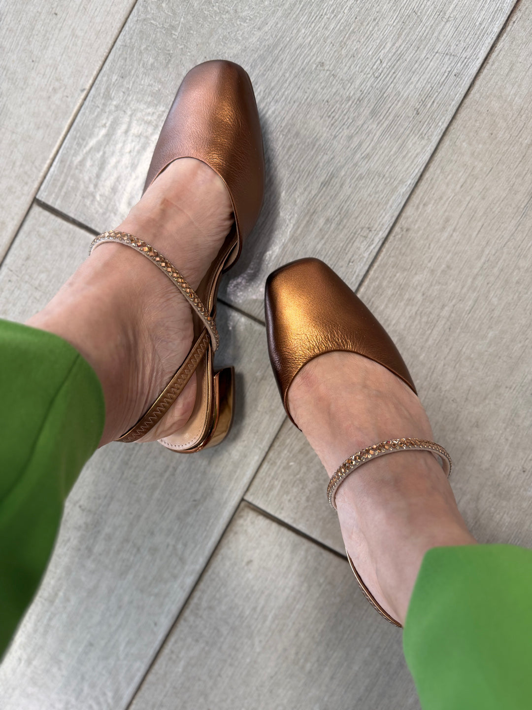 Tchocco Bronze RT Sling Mary Janes