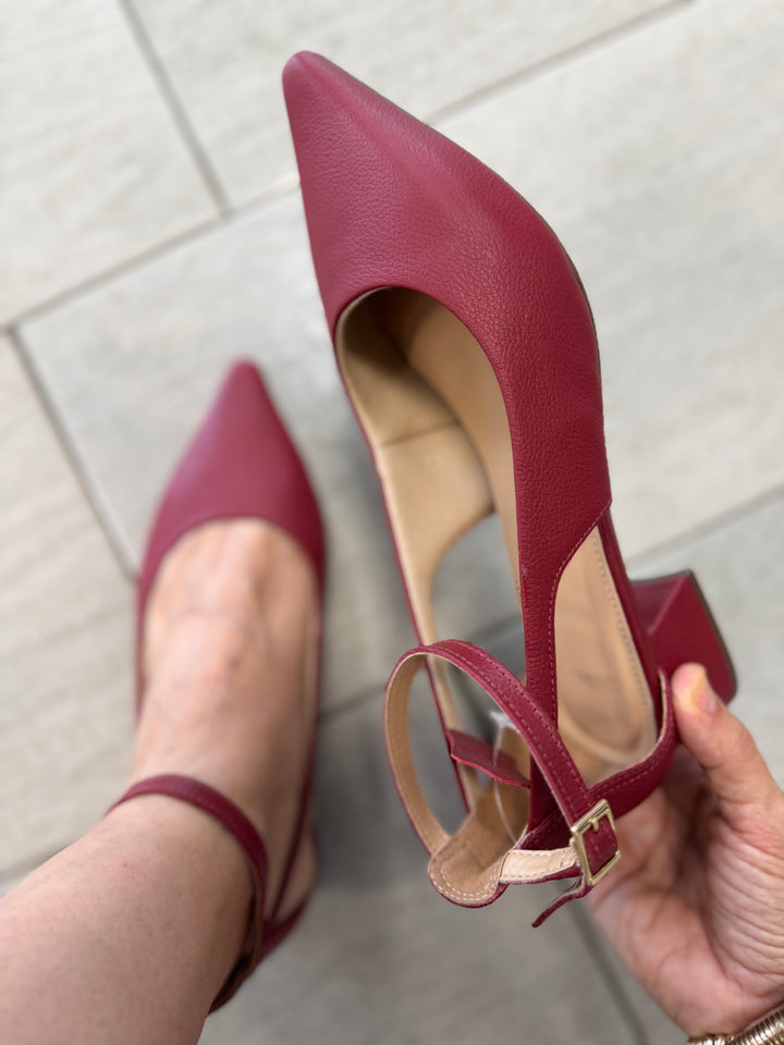 Tchocco Wine Strappy Mary Janes