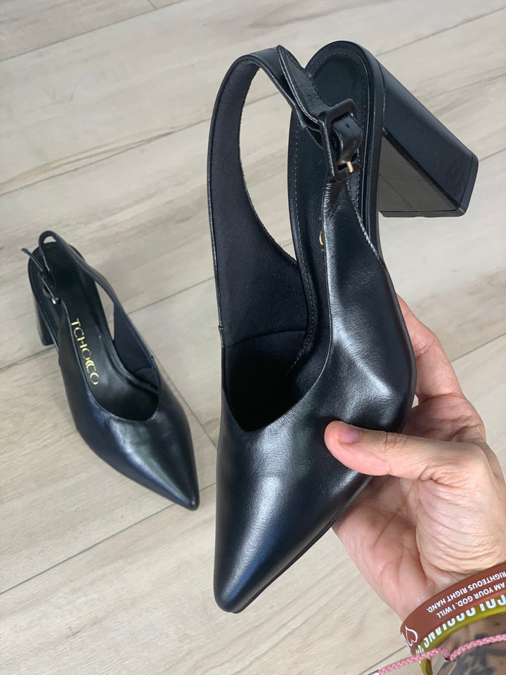 Tchocco 3" Black Euro Block Heels