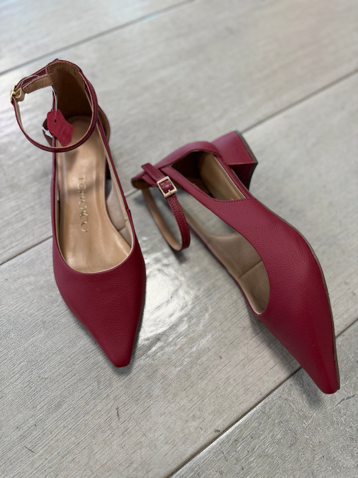 Tchocco Wine Strappy Mary Janes