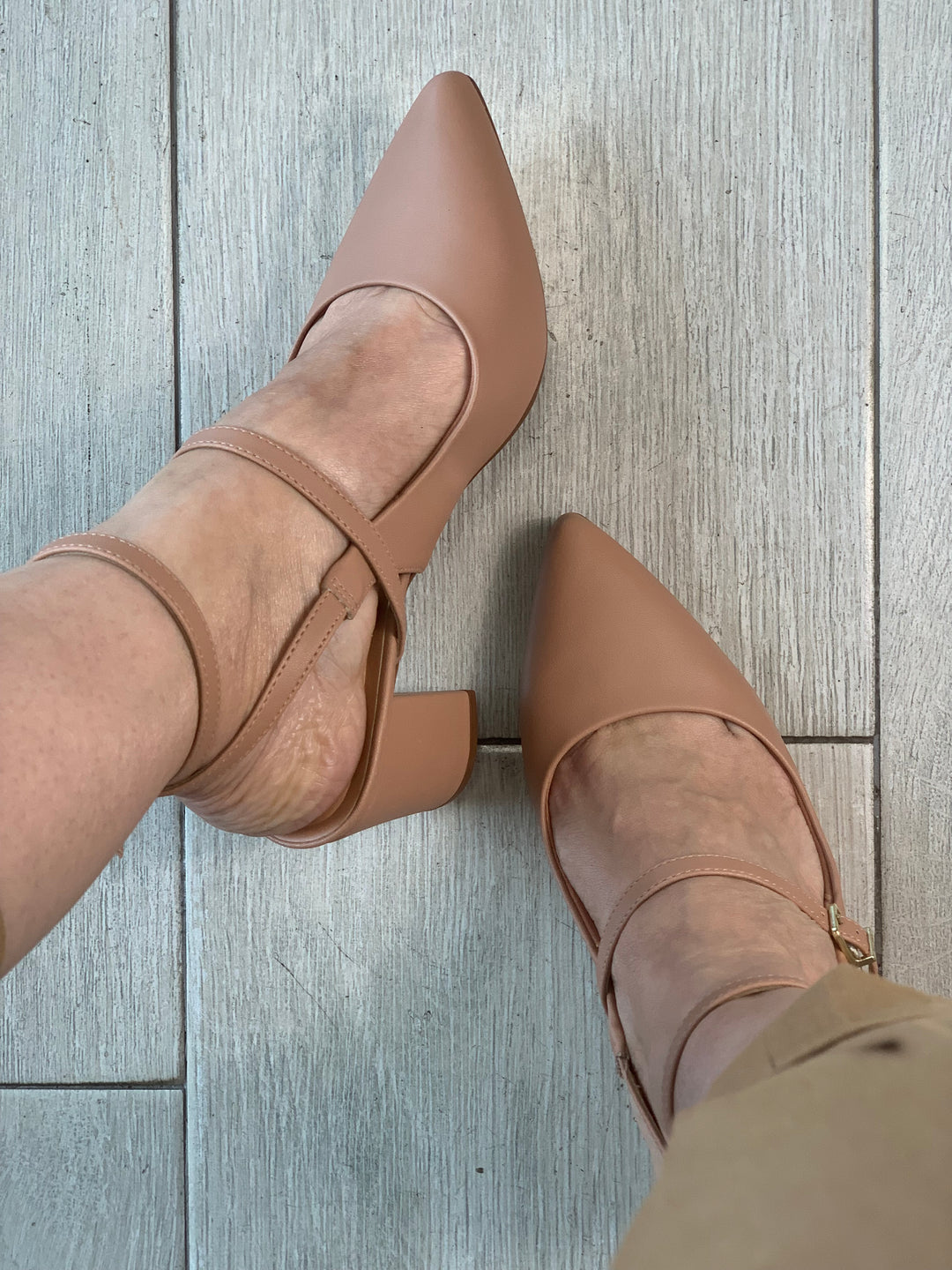 Vizzano Nude Multi Straps 2" Square Heels