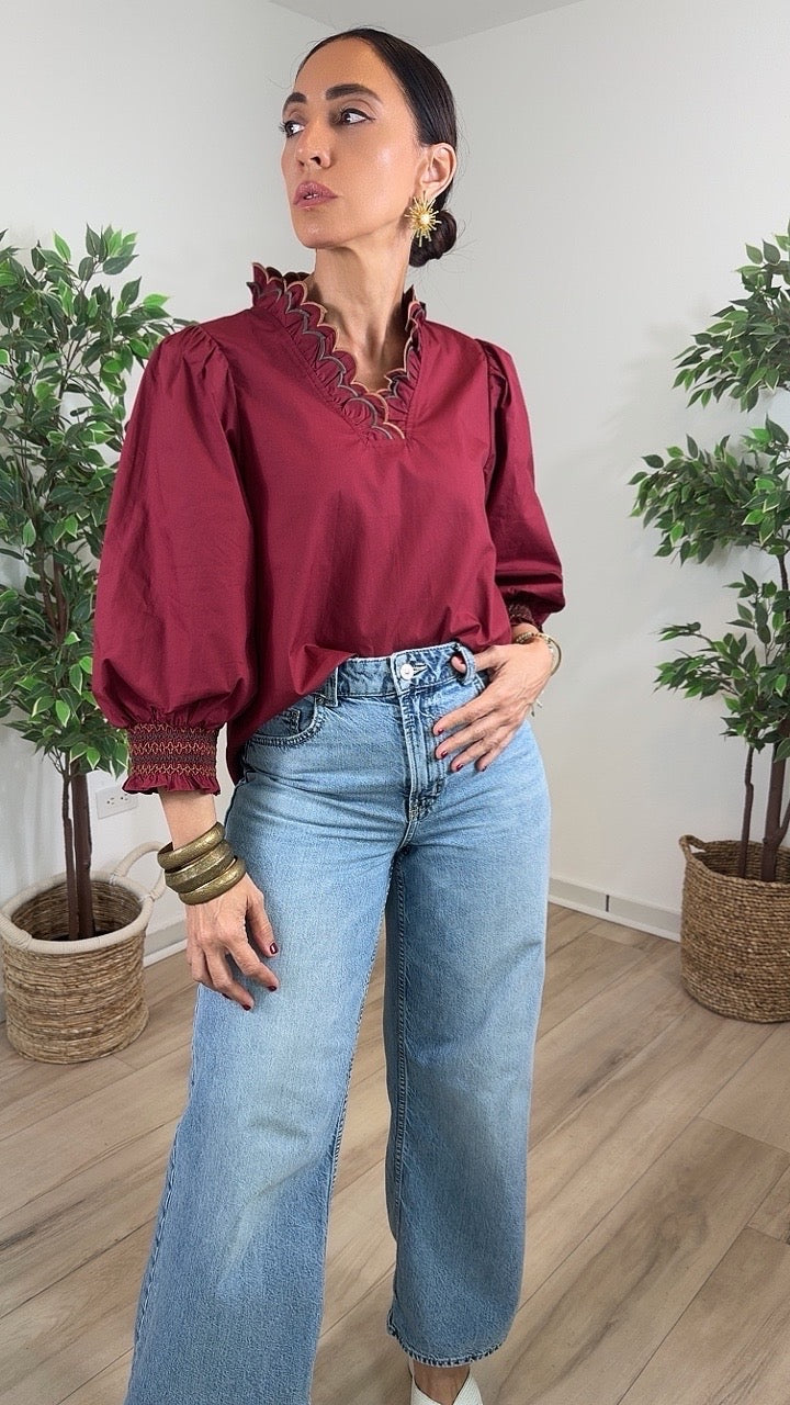 Gilgal Burgundy Top