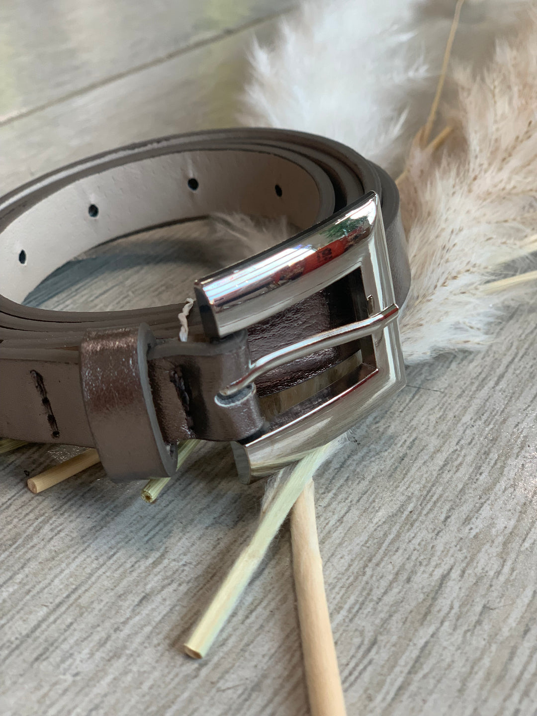 Pewter Skinny Belt