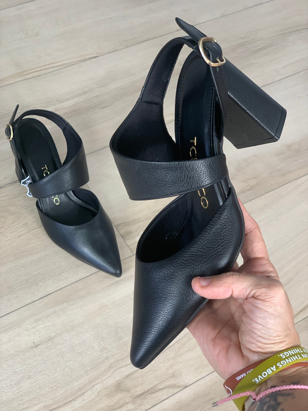 Tchocco 3" Preto Euro Block Heels