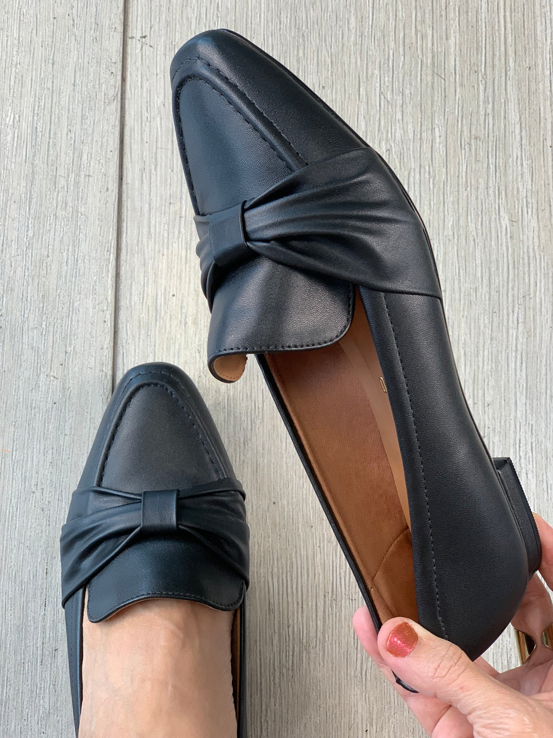 Vizzano Knot Detail Black Flats