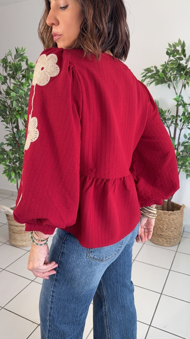 Erguir Burgundy Top