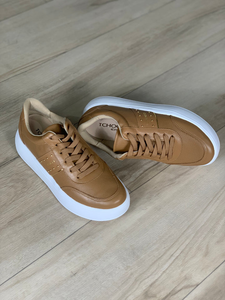 Tchocco Camel Leather Sneakers