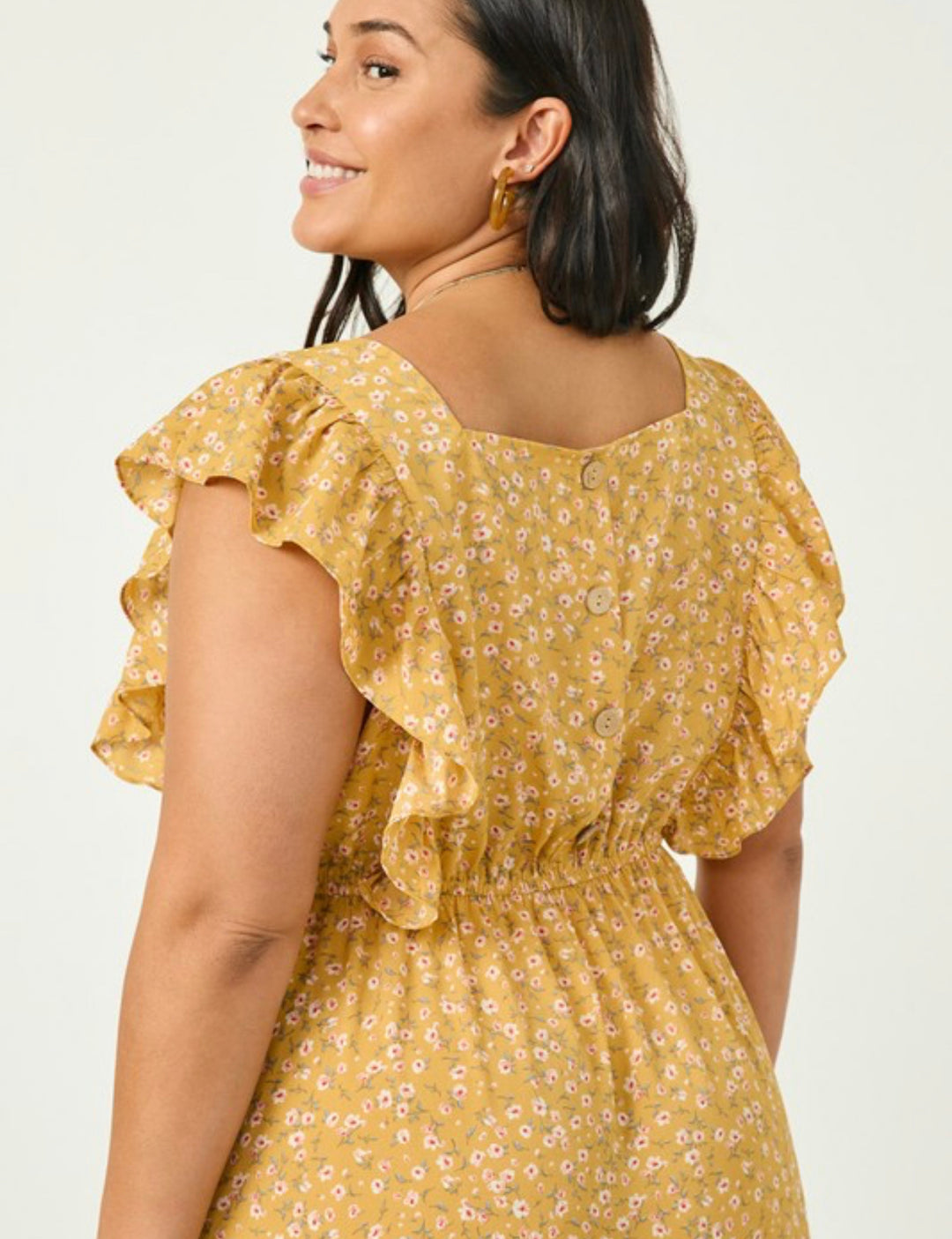 Yellow Midi Plus Size