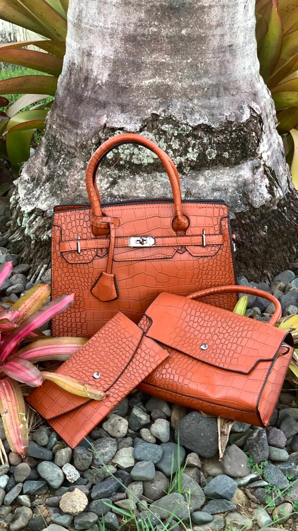 Orange best sale crocodile bag